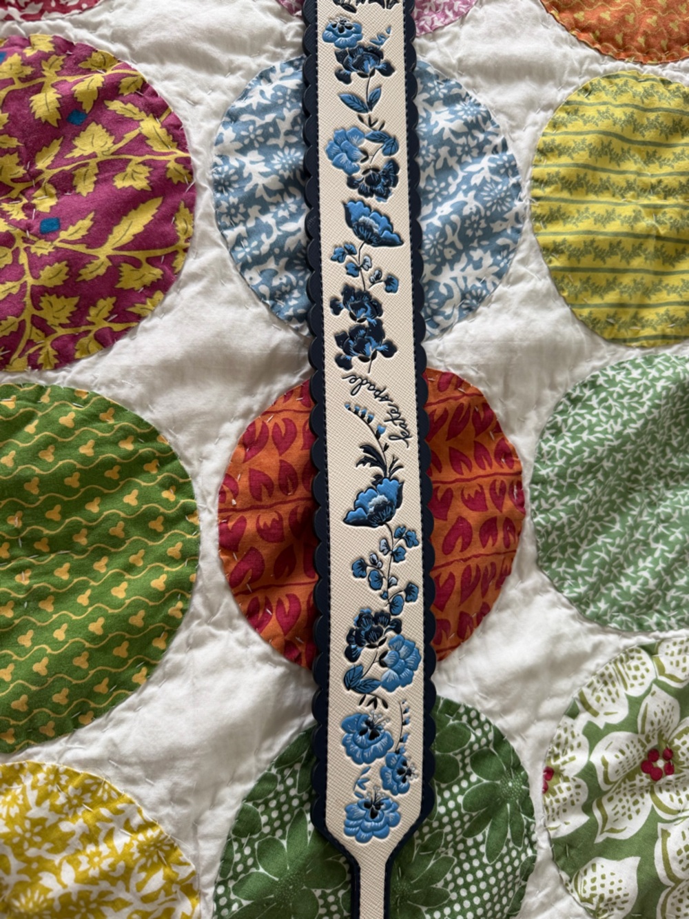 Kate Spade Blue and White Embroidered Floral Adjustable Strap Blue Vase - Picture 6 of 13
